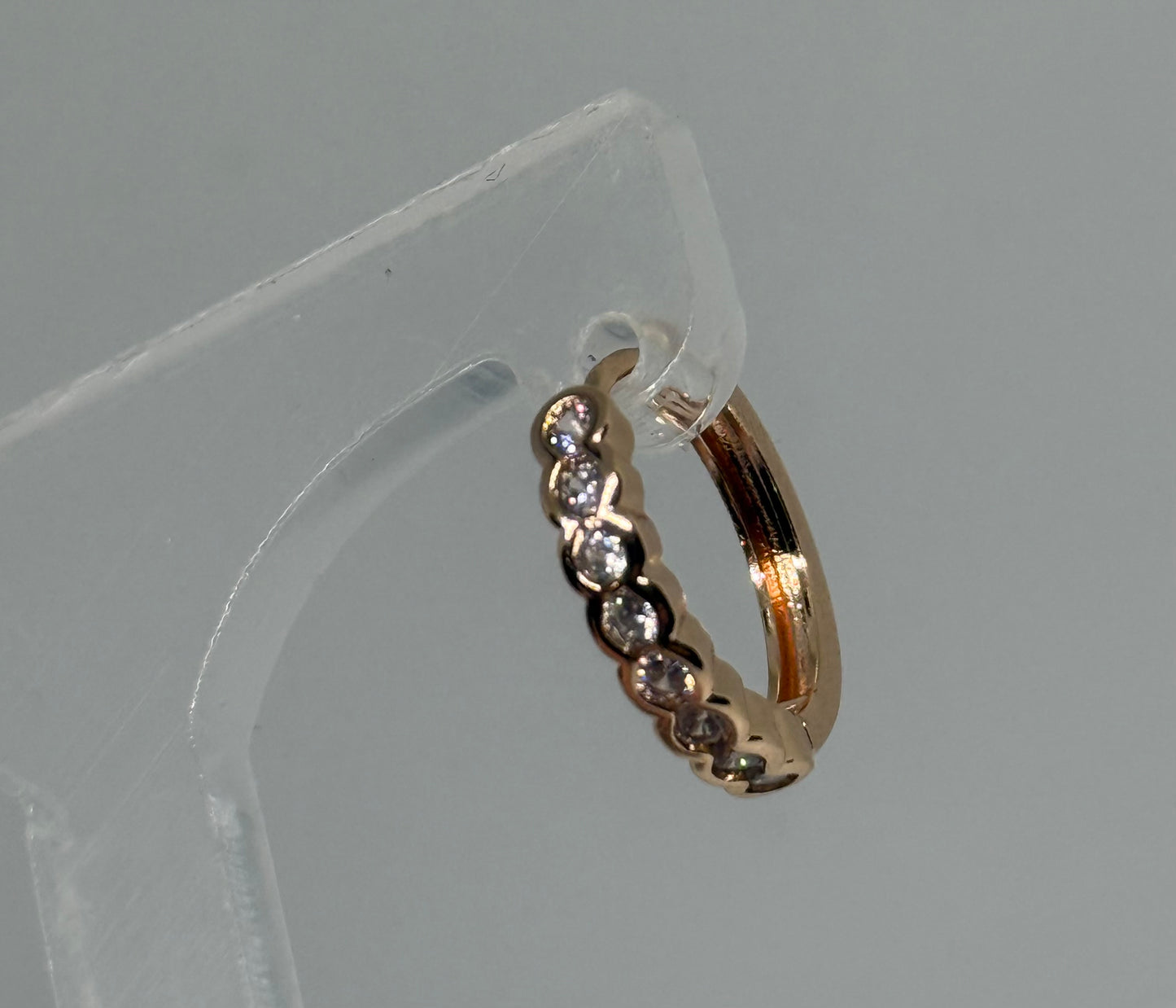 Rose Gold Rhinestones Huggies