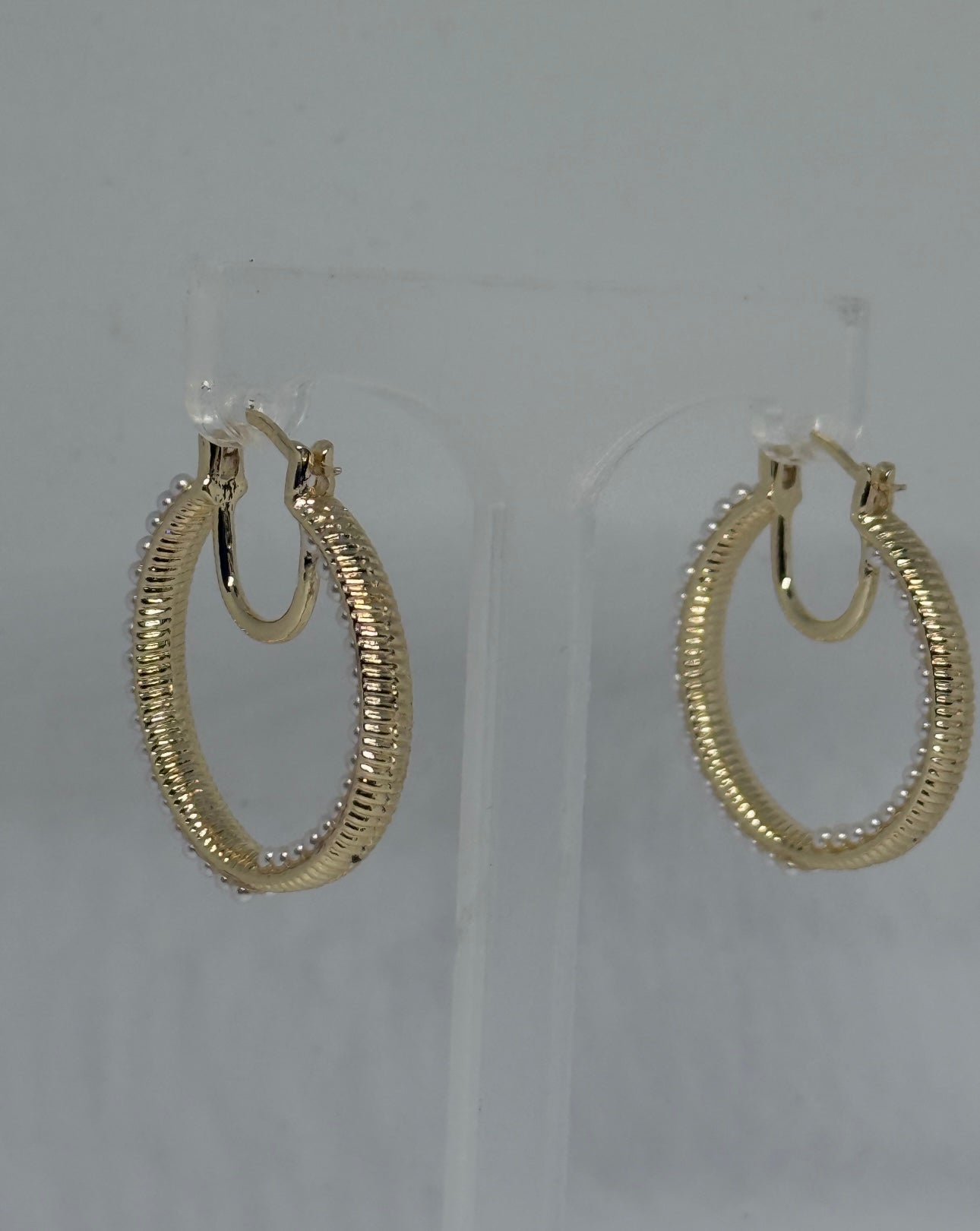 Small Pearl Hoops
