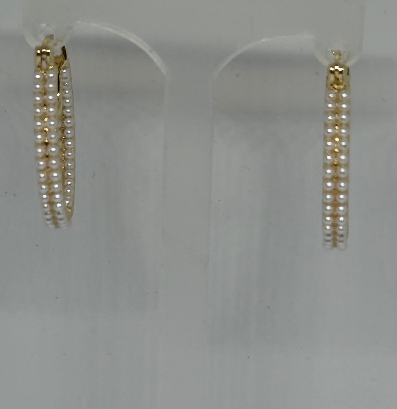 Small Pearl Hoops