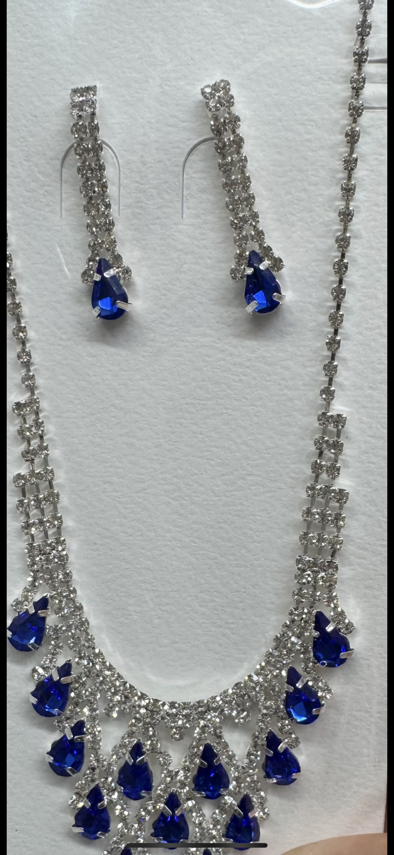 Blue/Silver Stone Prom Neckalace