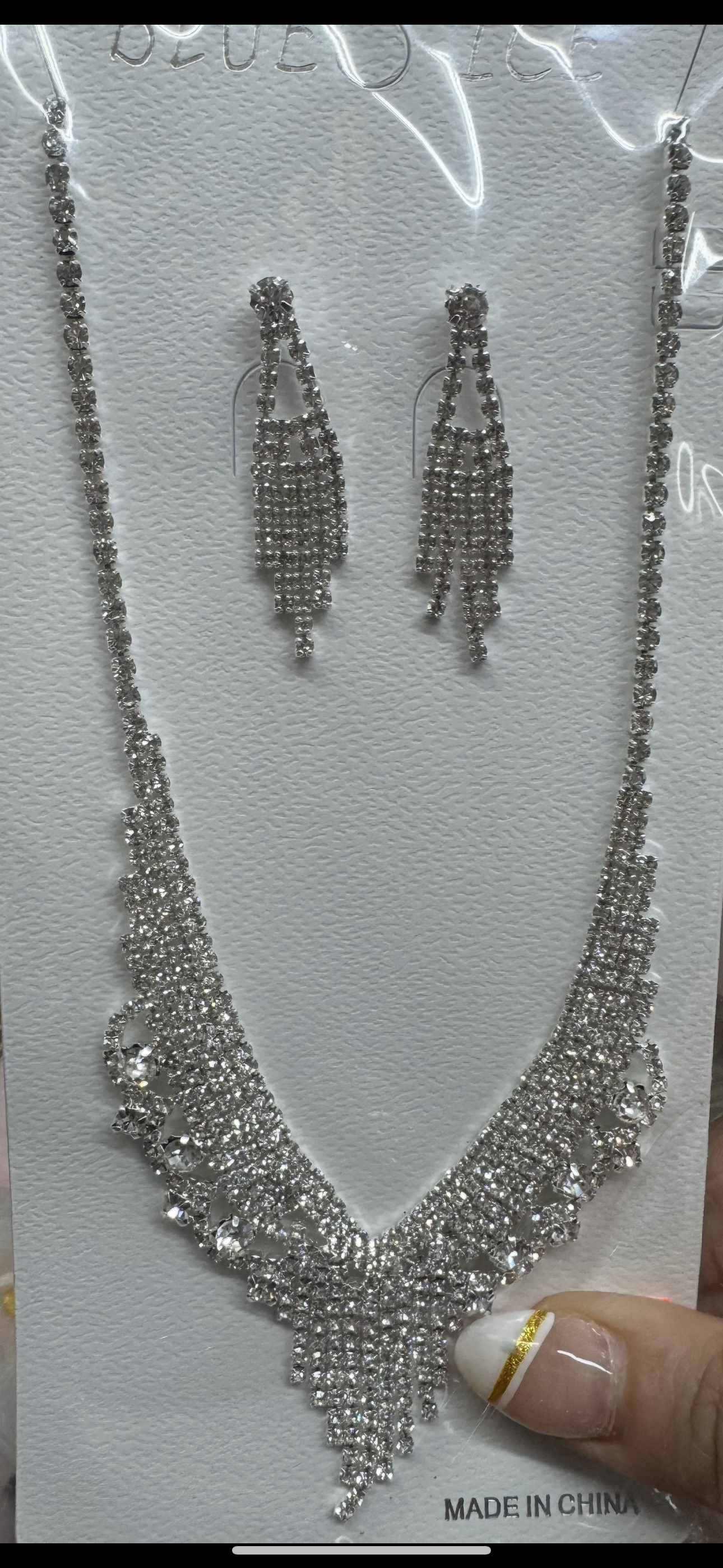 Rhinestone Tear Drop Neckalace
