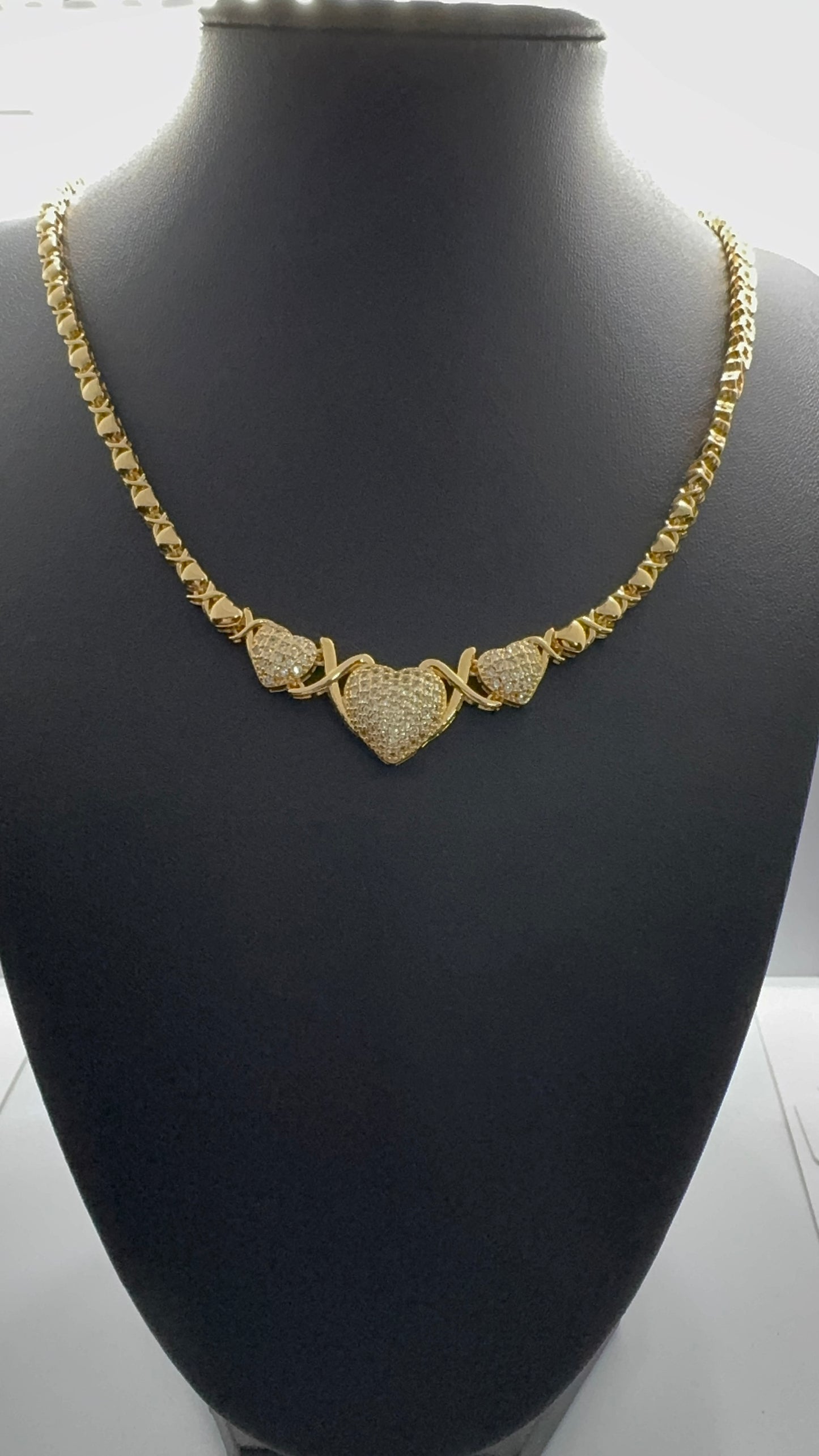 Large Xoxo Heart Neckalace Set