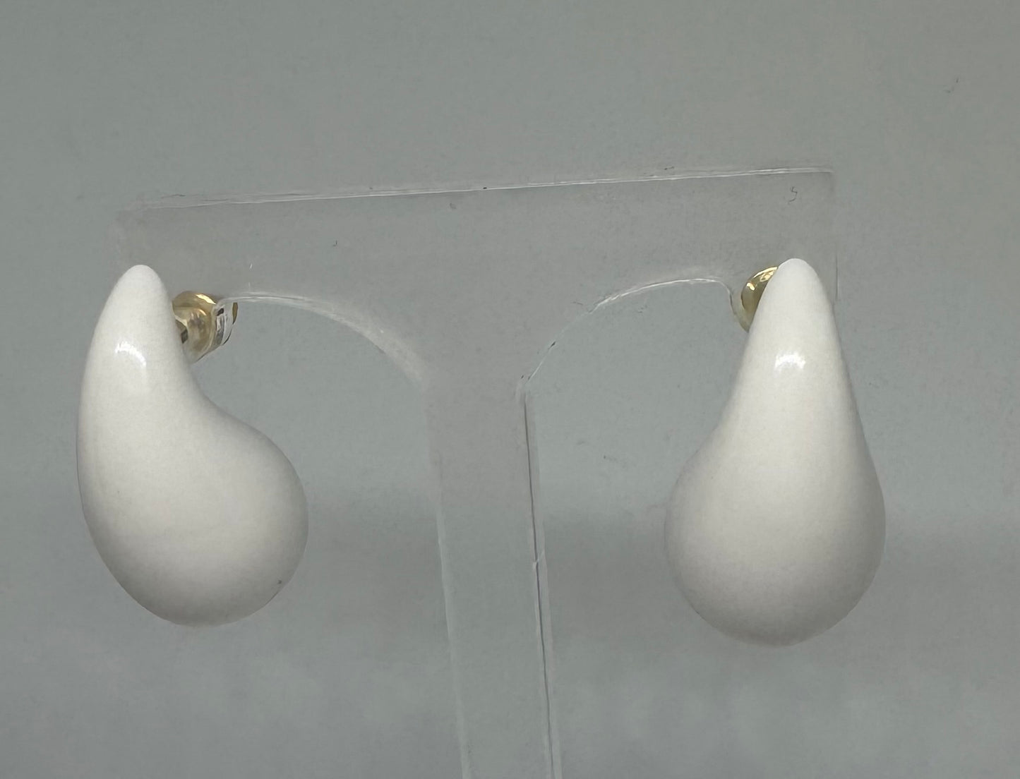 White Acrylic Botega Earrings