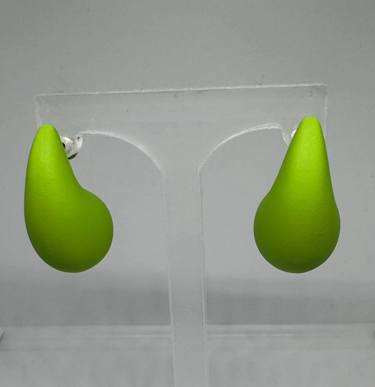 Lime Green Acrylic Botega Earrings