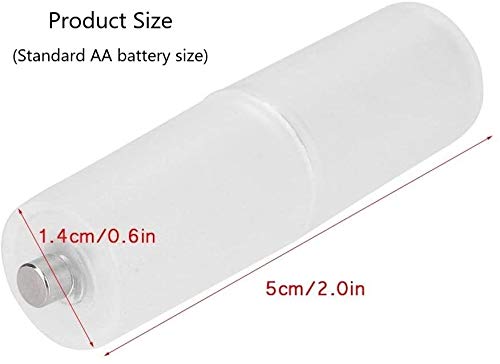 HOMEFUNTIME Battery Adapter Converter for AAA to AA Battery Transparent Cases Holder Shell with Metal Contacts on Bottom(Clear Color,Pack of 10)