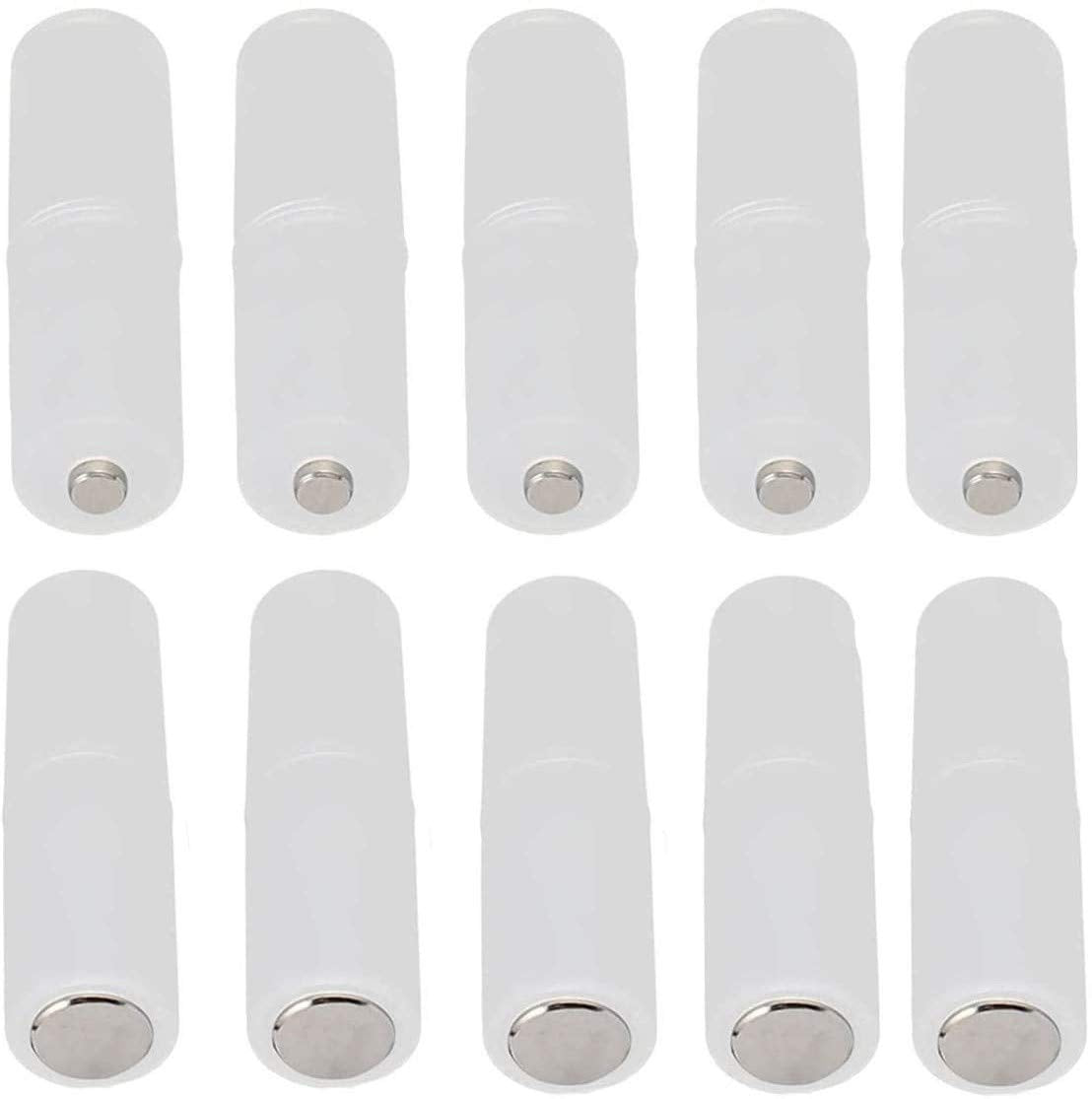 HOMEFUNTIME Battery Adapter Converter for AAA to AA Battery Transparent Cases Holder Shell with Metal Contacts on Bottom(Clear Color,Pack of 10)
