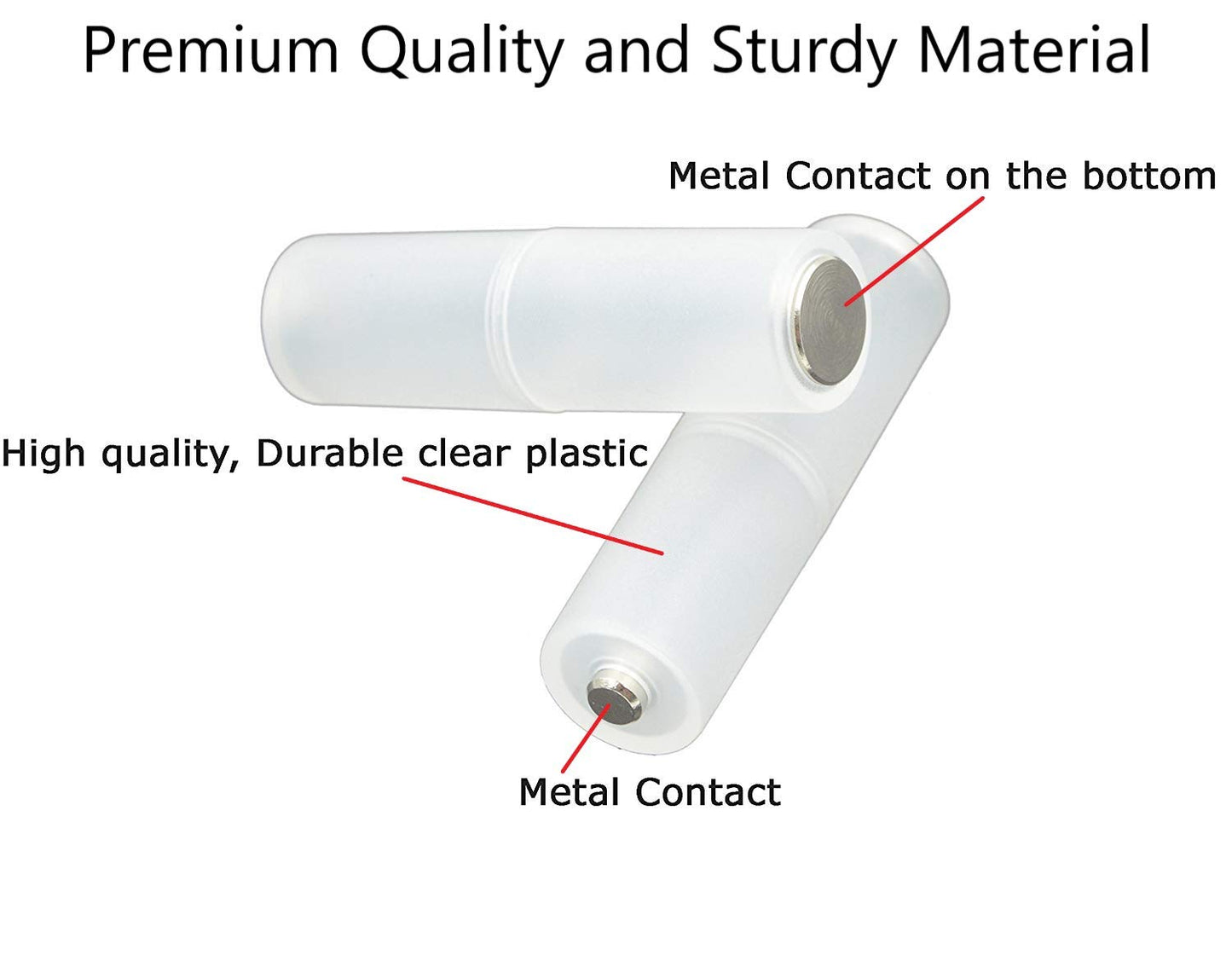 HOMEFUNTIME Battery Adapter Converter for AAA to AA Battery Transparent Cases Holder Shell with Metal Contacts on Bottom(Clear Color,Pack of 10)