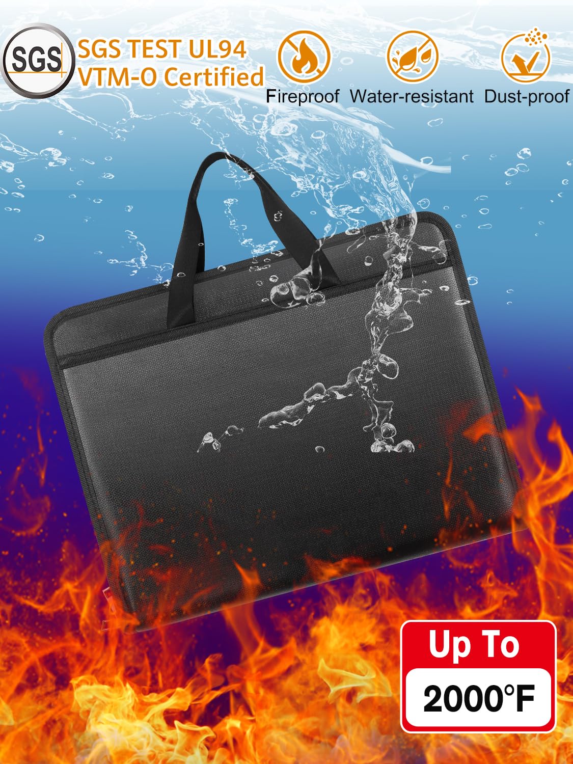 onvvippiv Important Document Organizer Folio Accordion File Organizer Fireproof Expanding File Folder Storage Box with Zipper Labels 13 Pockets for Business Office Receipt Travel