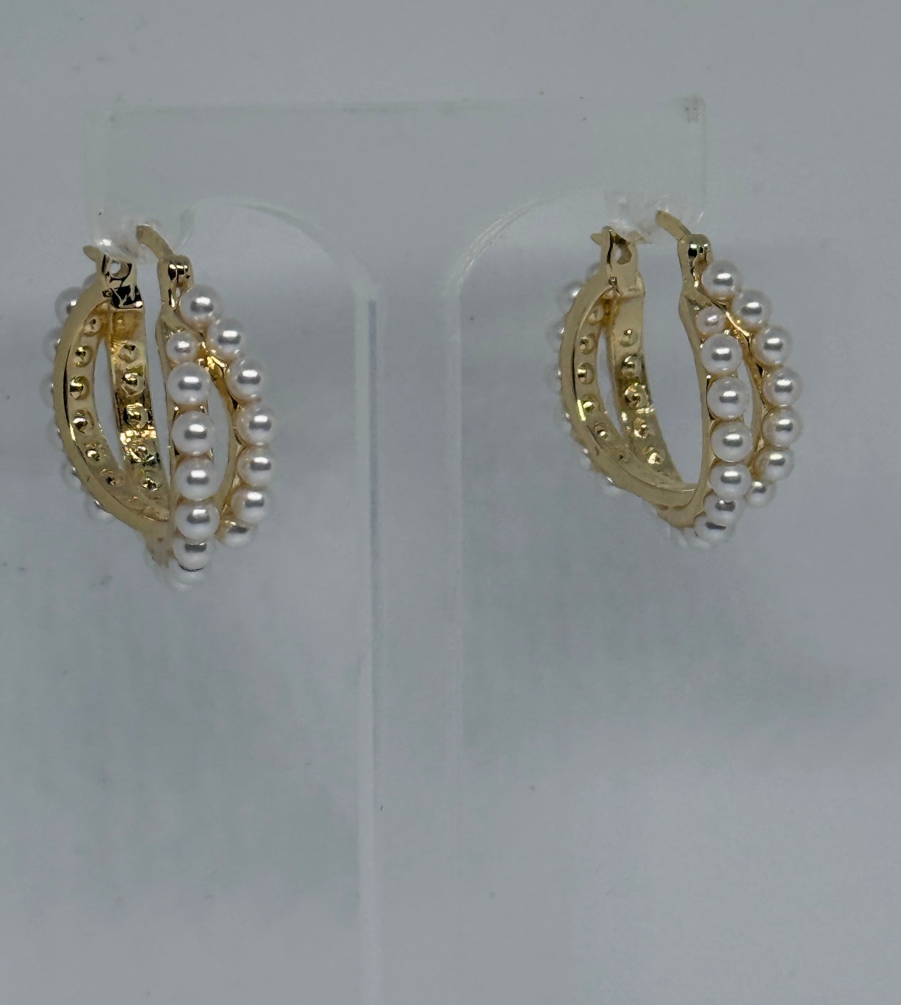 Huggie Size Pearl Hoops