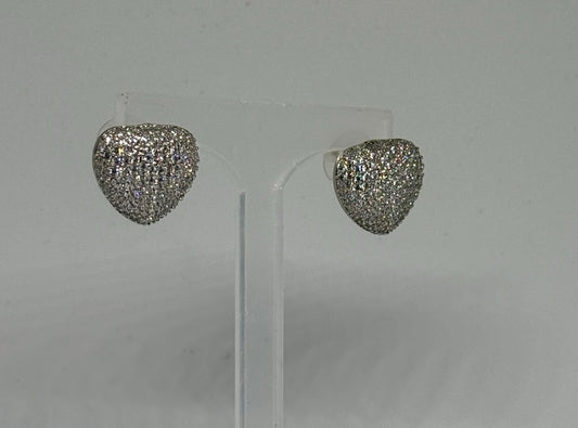 Silver Bling Heart Earring