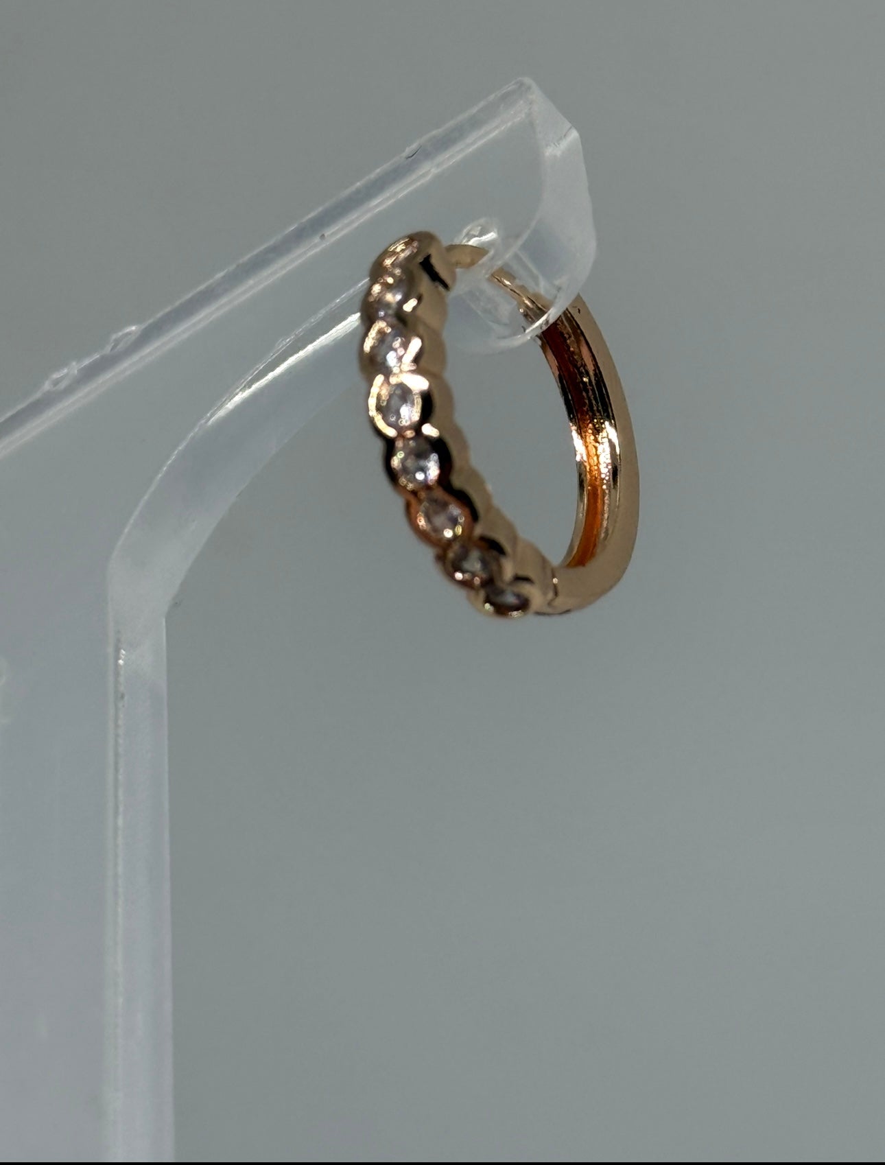 Rose Gold Rhinestone Huggies