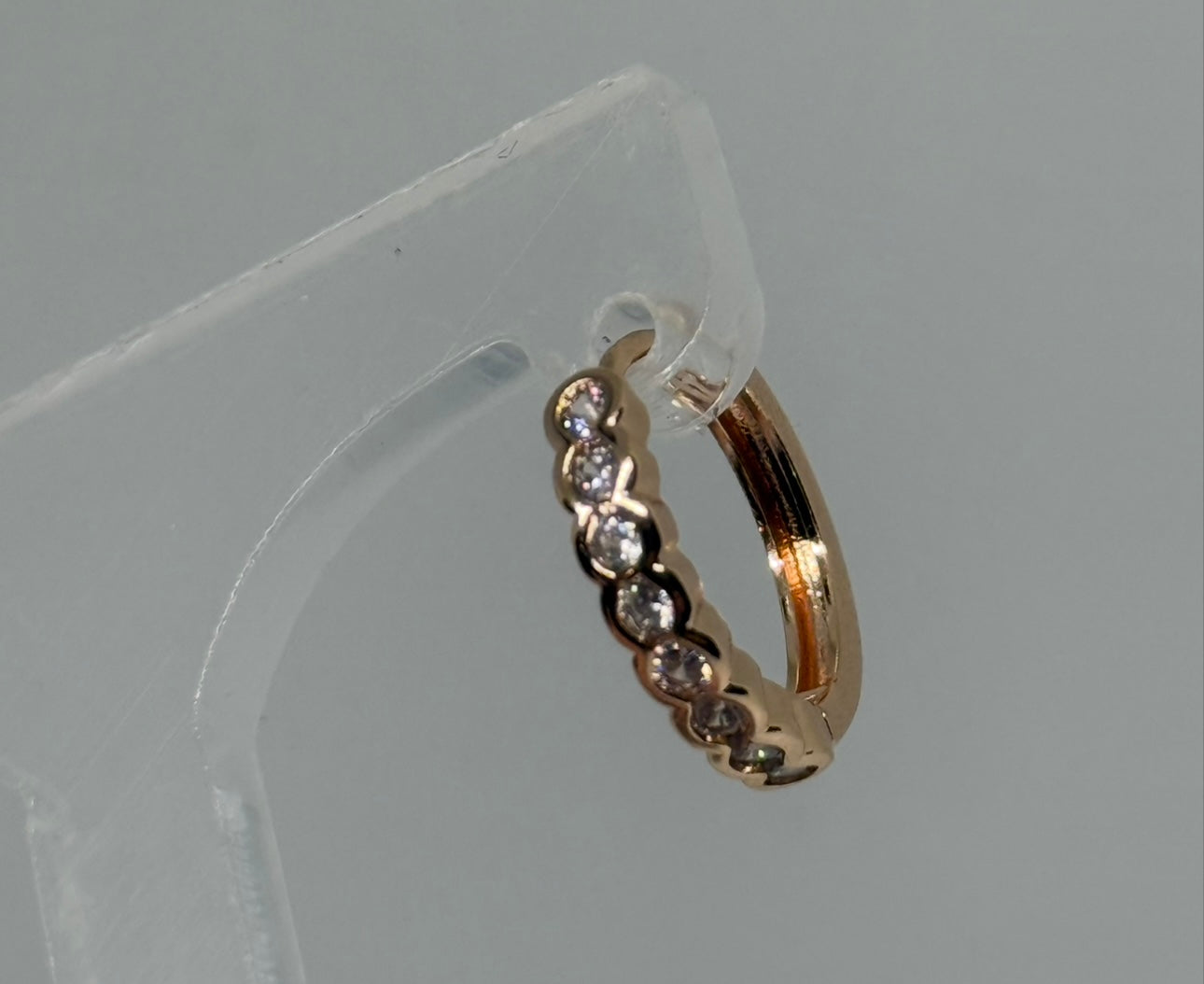 Rose Gold Rhinestone Huggies