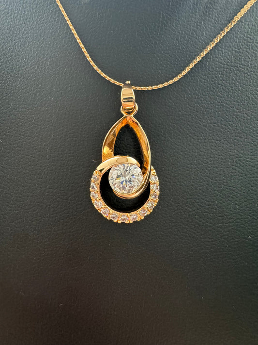 Infinity Necklace with Stone