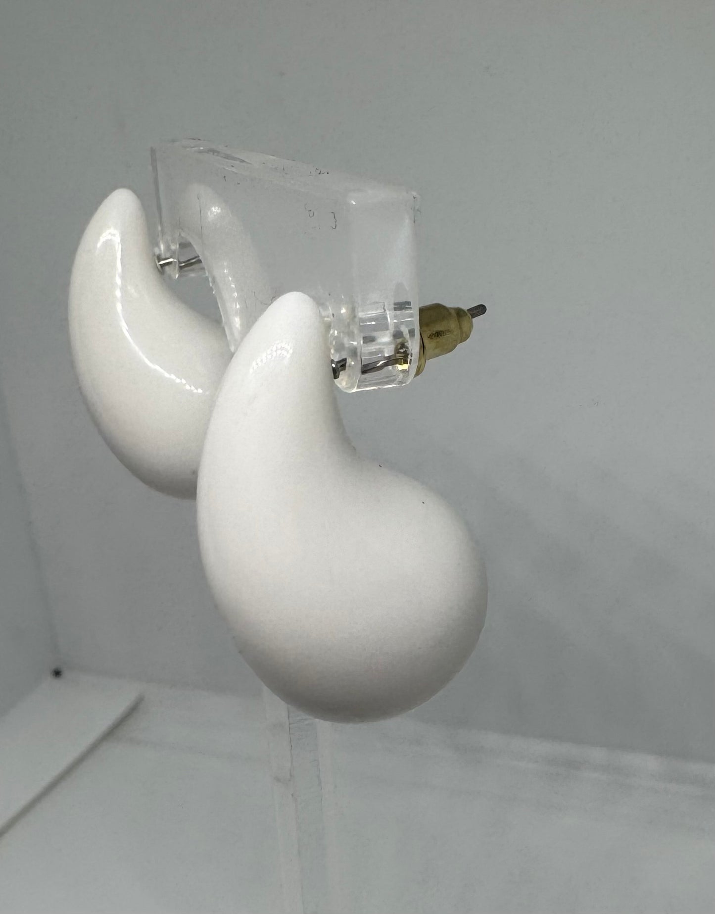 White Acrylic Botega Earrings