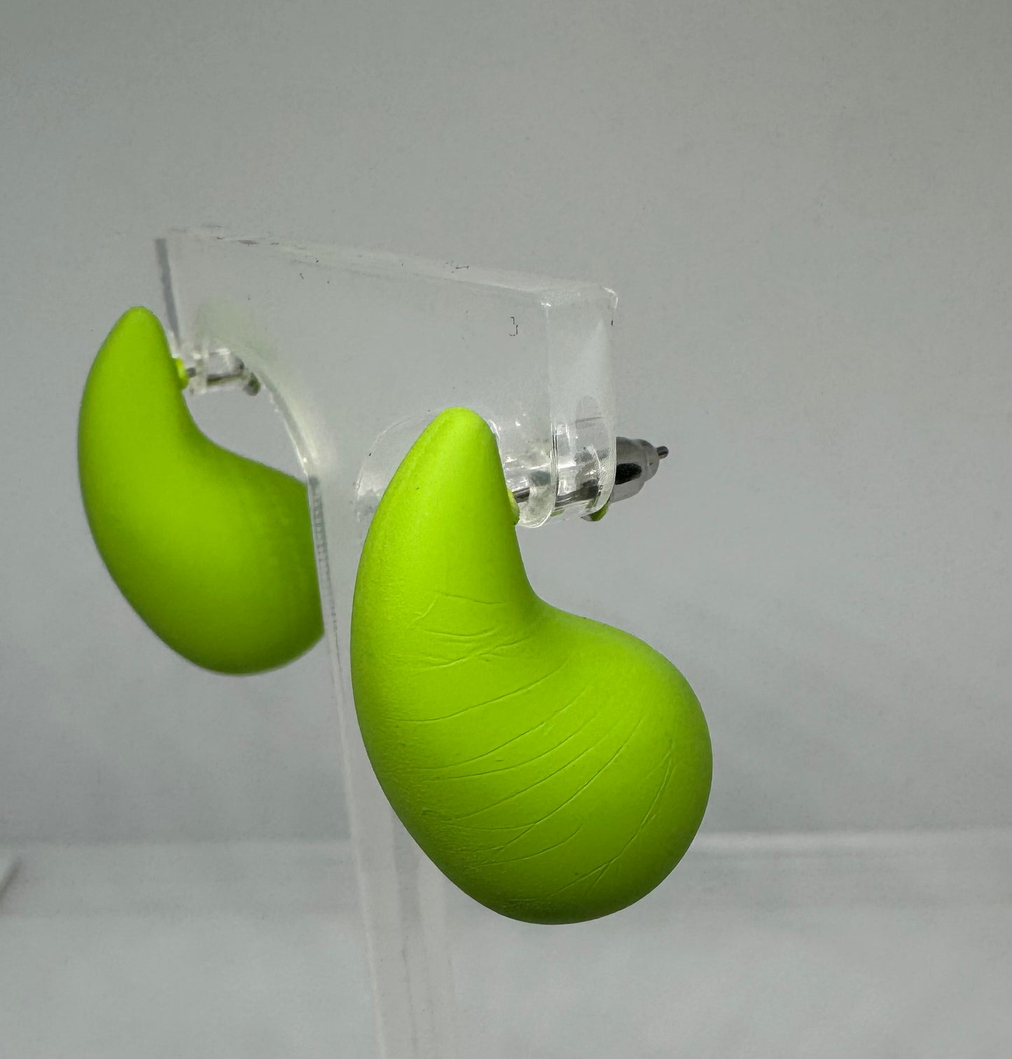 Lime Green Acrylic Botega Earrings
