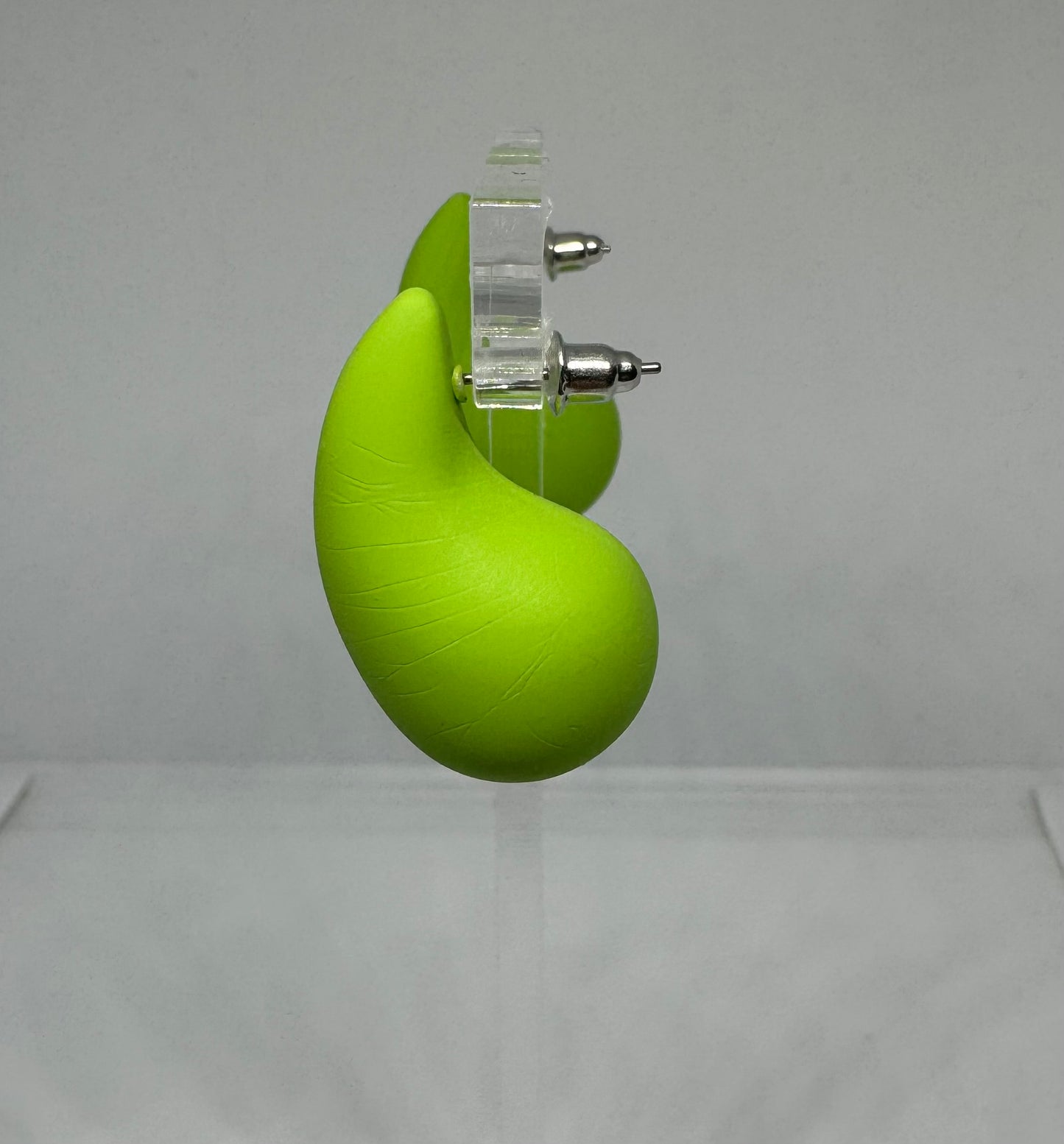 Lime Green Acrylic Botega Earrings