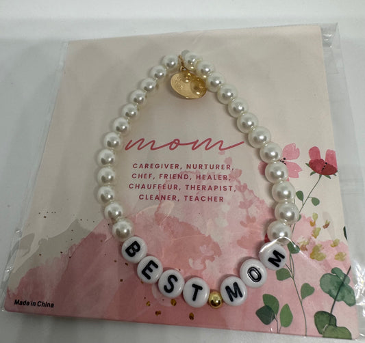 Best Mom Beaded Bracelet