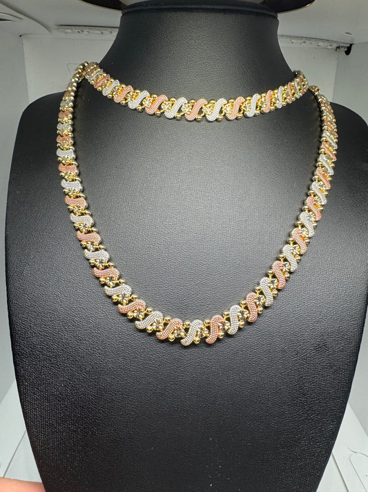 Tri Color Necklace Set