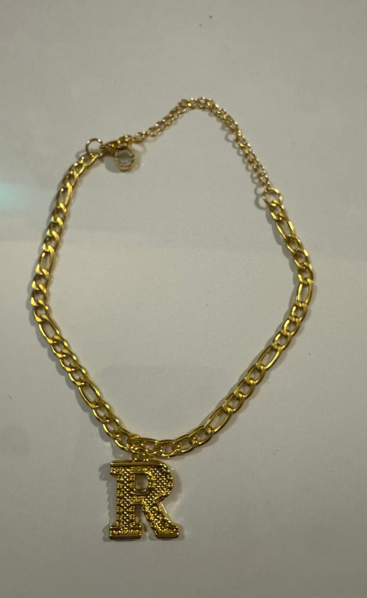 14k Gold plated R Anklet